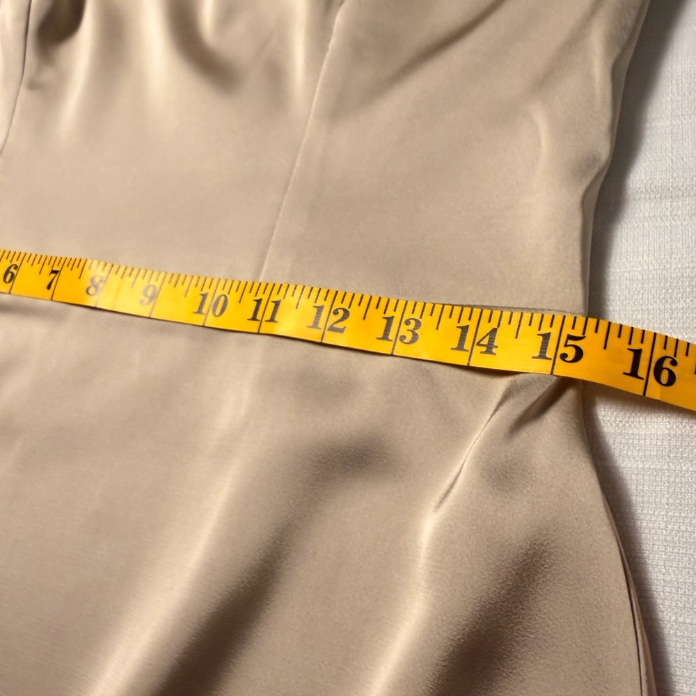 Birdy Grey One-Shoulder Satin Gown in Champagne Beige - Picture 13 of 16